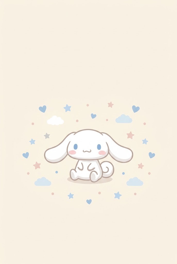 Cinnamoroll minimalist pastel hearts wallpaper for mobile
