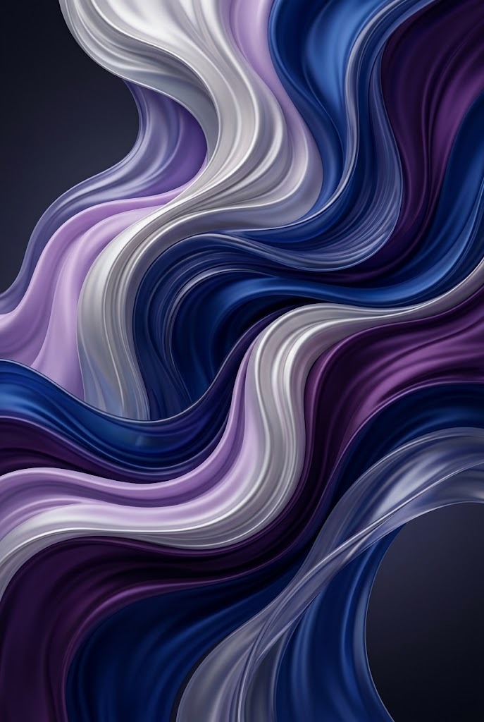 Liquid silk abstract 3D artwork wallpaper with flowing fluid curves