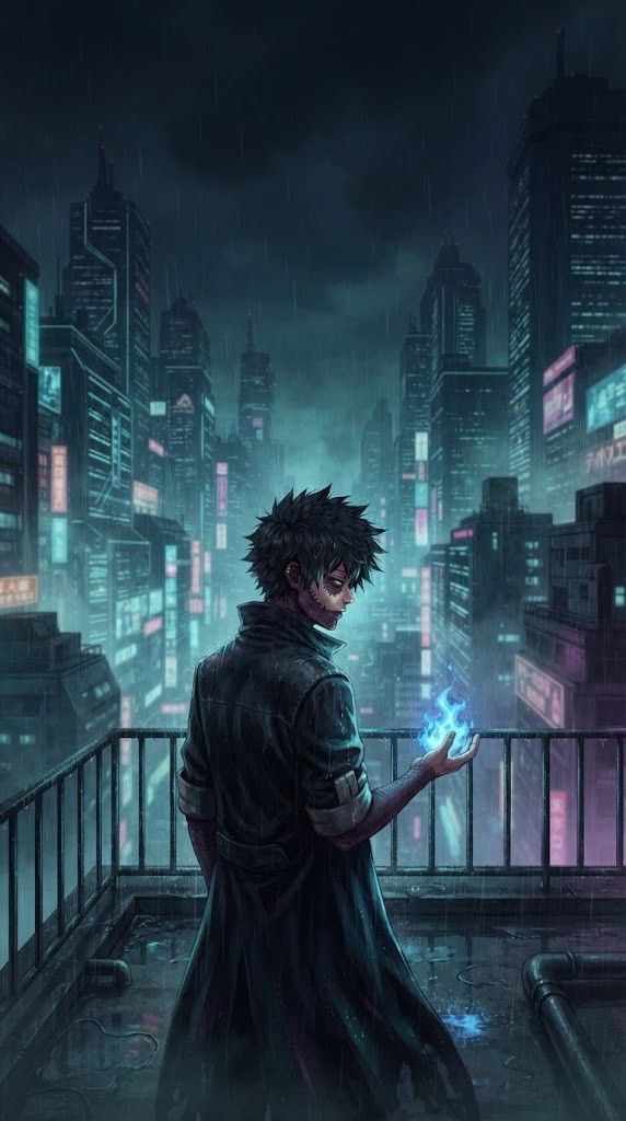 Dabi wallpaper black and blue grunge anime edit