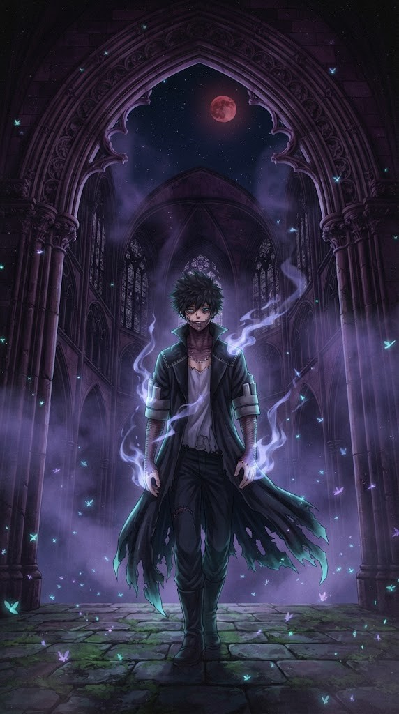 Dabi wallpaper purple gothic cathedral anime aesthetic