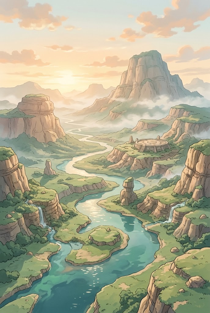 Dragon Ball Z valley training ground anime landscape wallpaper aesthetic