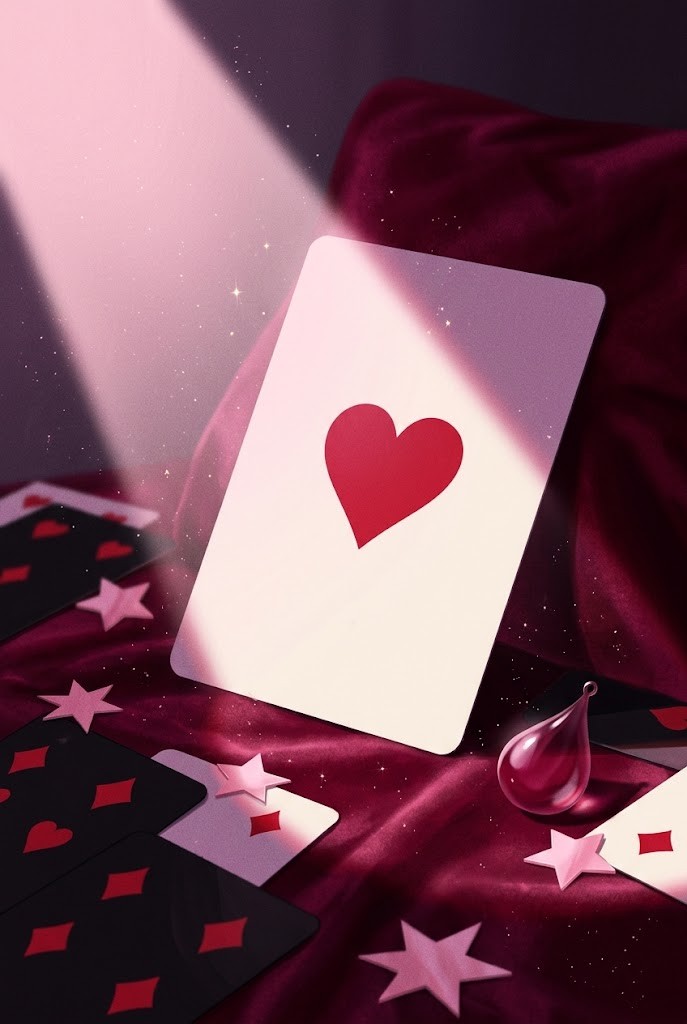 Hisoka aesthetic playing card heart velvet wallpaper for phone