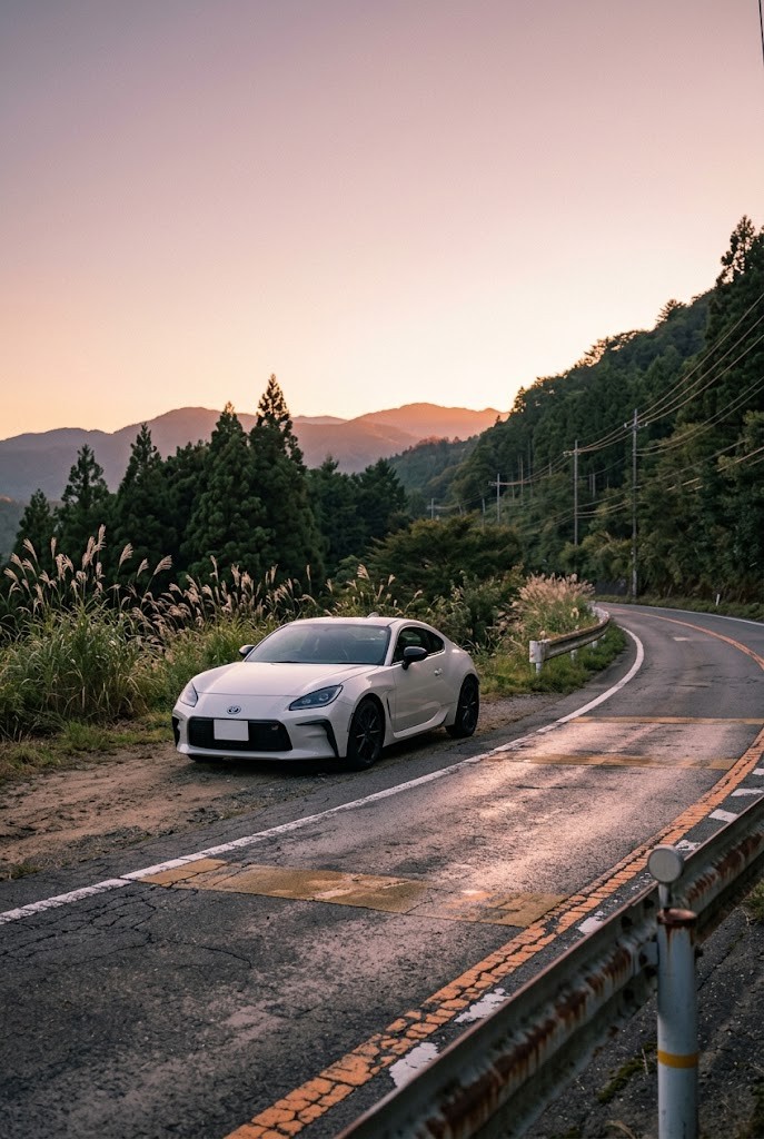 Initial D modern GR86 sunset sports car wallpaper