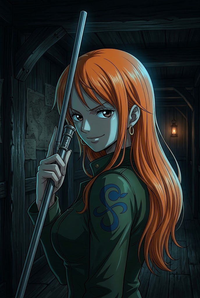 Nami One Piece dark aesthetic Clima-Tact anime wallpaper