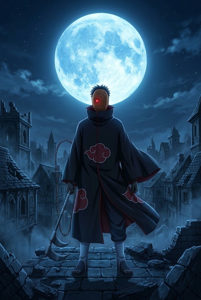 Obito Uchiha war mask with Sharingan and Rinnegan eye wallpaper