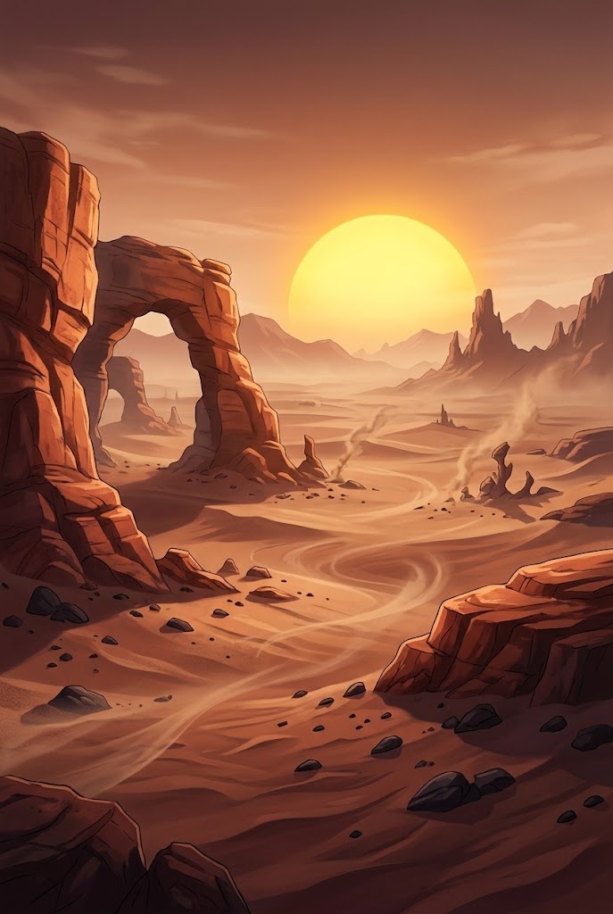 Anime alien desert landscape sunset Dragon Ball background wallpaper
