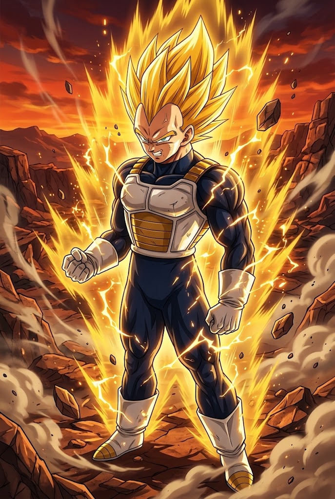 Vegeta Super Saiyan Dragon Ball Z anime phone wallpaper